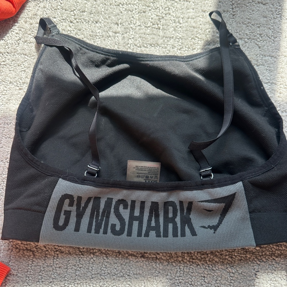 Gymshark Charcoal and Black Sports Bra